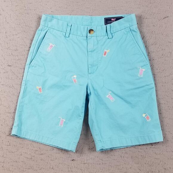 Vineyard Vines Shorts Mens 28 Chino Embroidered Drink Cocktail Preppy Summer - Picture 1 of 16